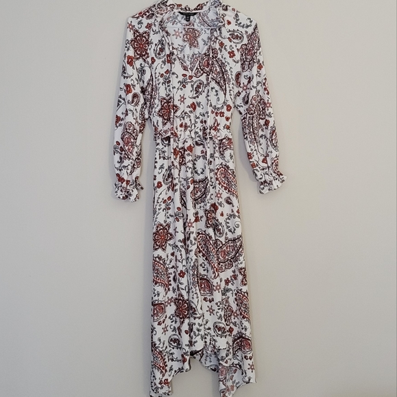 Banana Republic Petite Peasant Midi Dress, 00, XXS. Floral Pattern - Picture 3 of 6